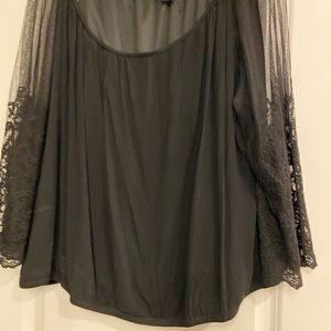 Women’s Plus Colleen Lopez Black Sheer Blouse Plus Size 3X
